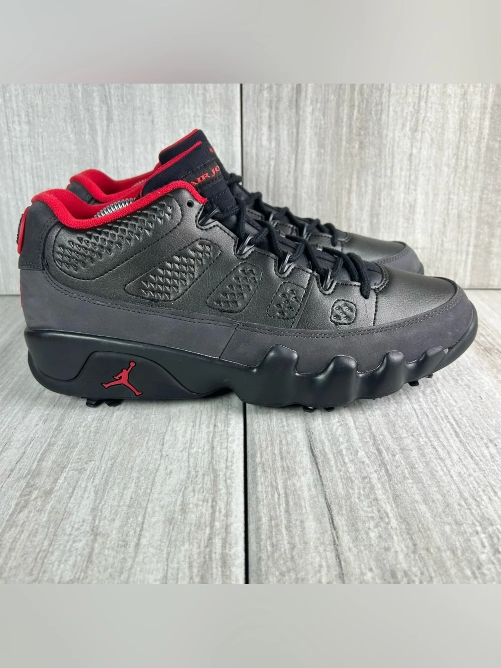 NEW Air Jordan 9 Retro Low Charcoal Golf Cleats Sneaker fj5934-002 Mens Size 9.5